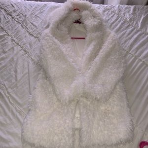 Faux Fur Hooded Jacket With Pockets